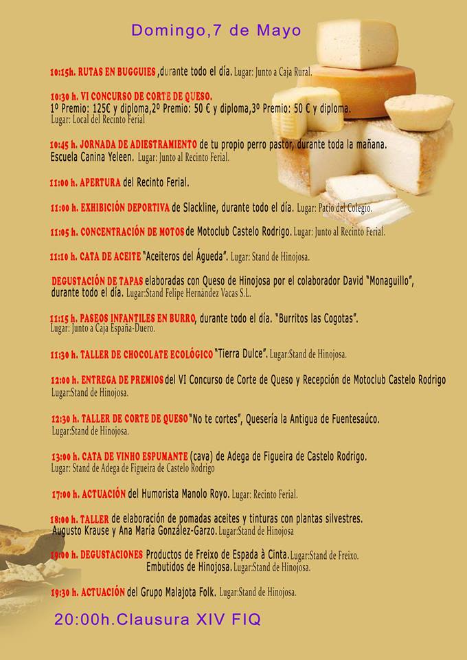 Feria Internacional del Queso de Hinojosa de Duero Programa